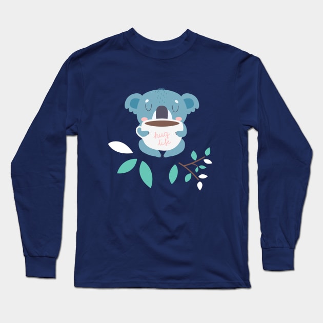 Koala - Hug Life Long Sleeve T-Shirt by Brzozowska